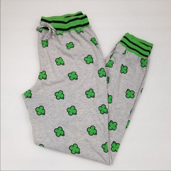 MAD Engine Pants - St. Patrick's Day Shamrock Clover Jogger Pj Pants Size XL